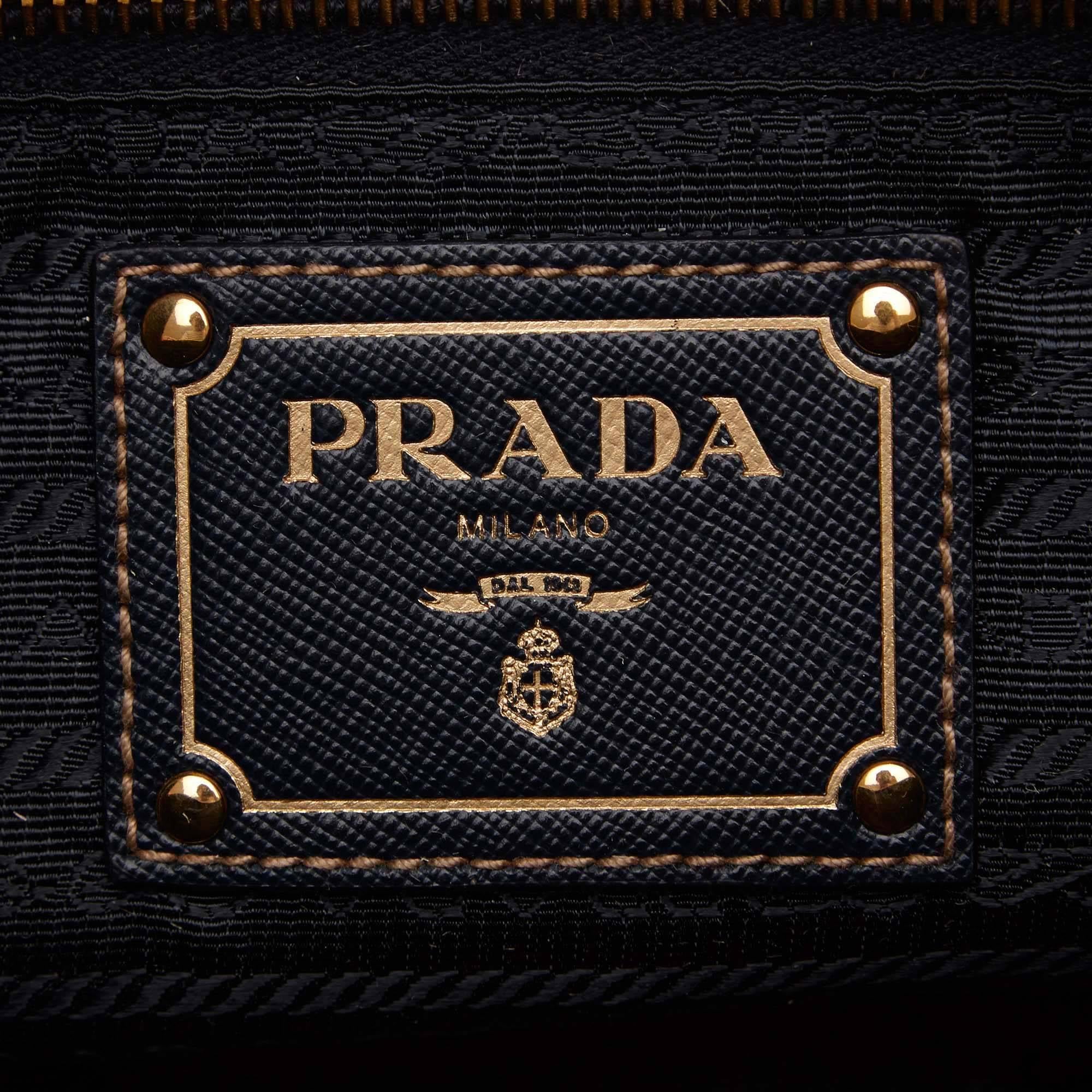 Blue Prada Nylon & Leather Shoulder Bag 1