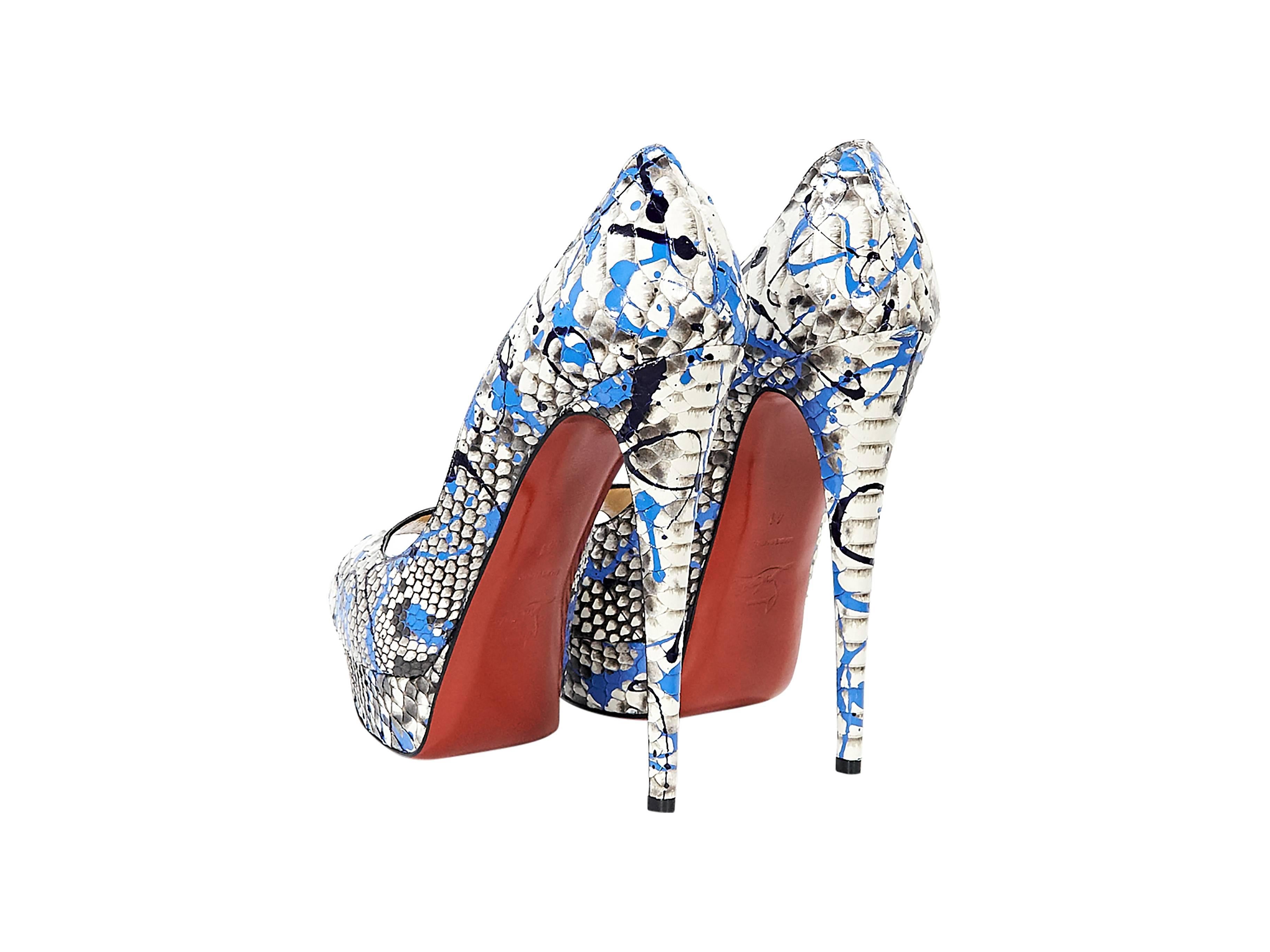 Gray Multicolor Christian Louboutin Lady Graffiti Pumps