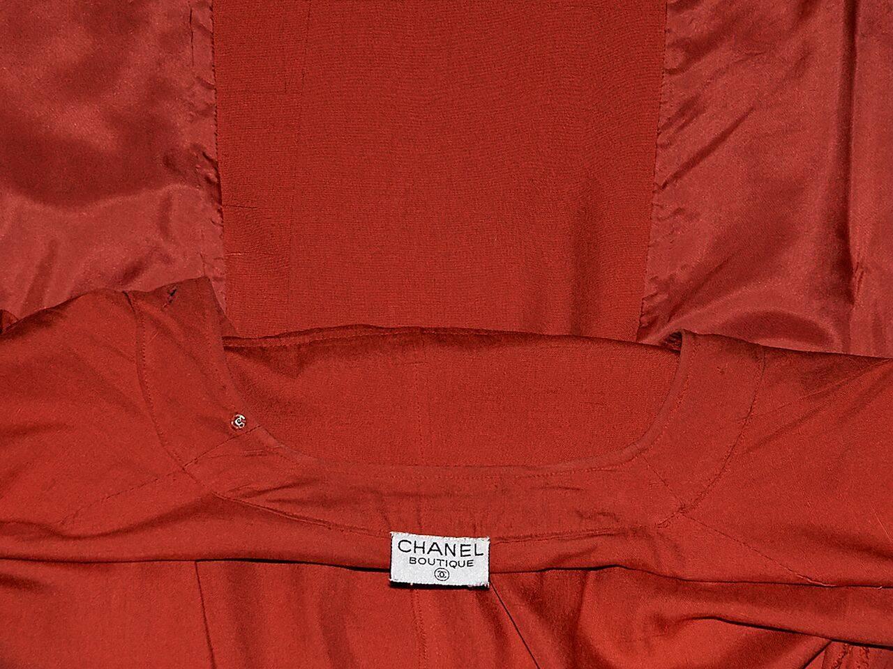 Red Vintage Chanel Double-Breasted Dress 1