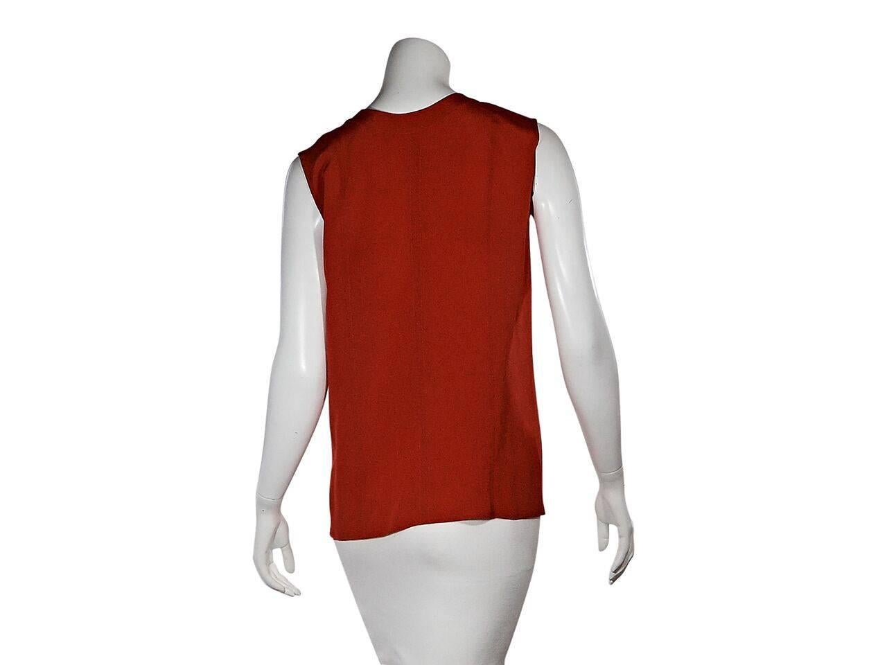 Red Vintage Chanel Silk Tank Top In Good Condition In New York, NY