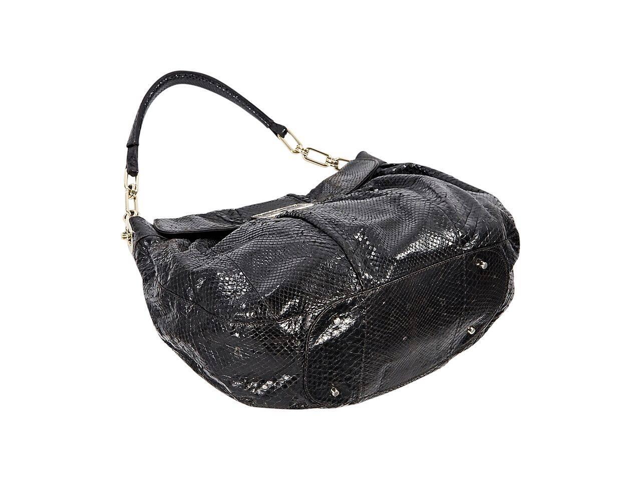 Black Brown Anya Hindmarch Python Vigo Shoulder Bag