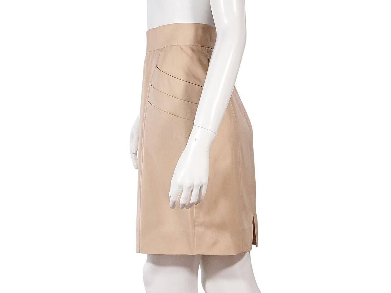 Beige Tan Vintage Chanel Pleated Skirt