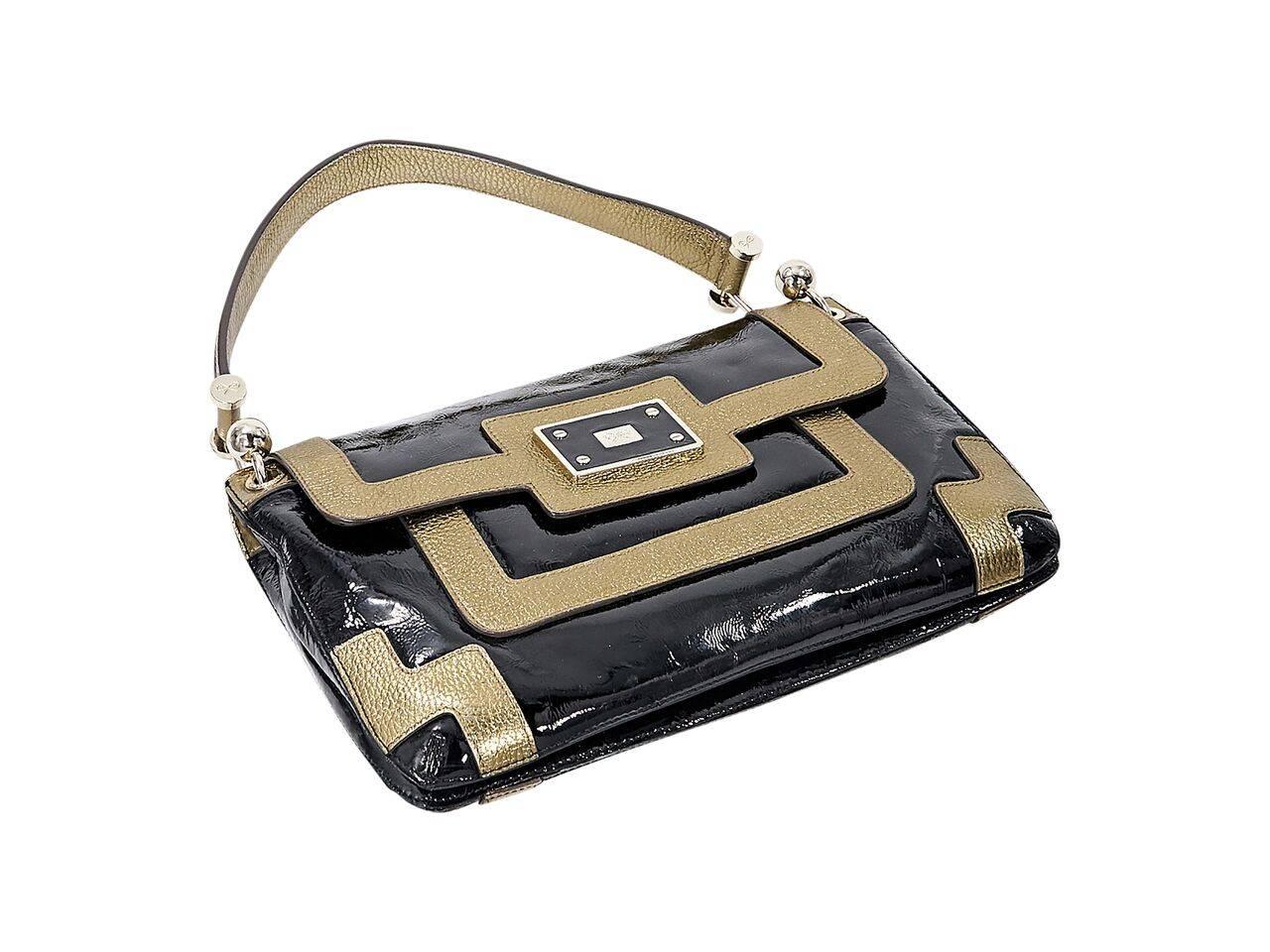 Black & Gold Anya Hindmarch Lautner Shoulder Bag In Good Condition In New York, NY
