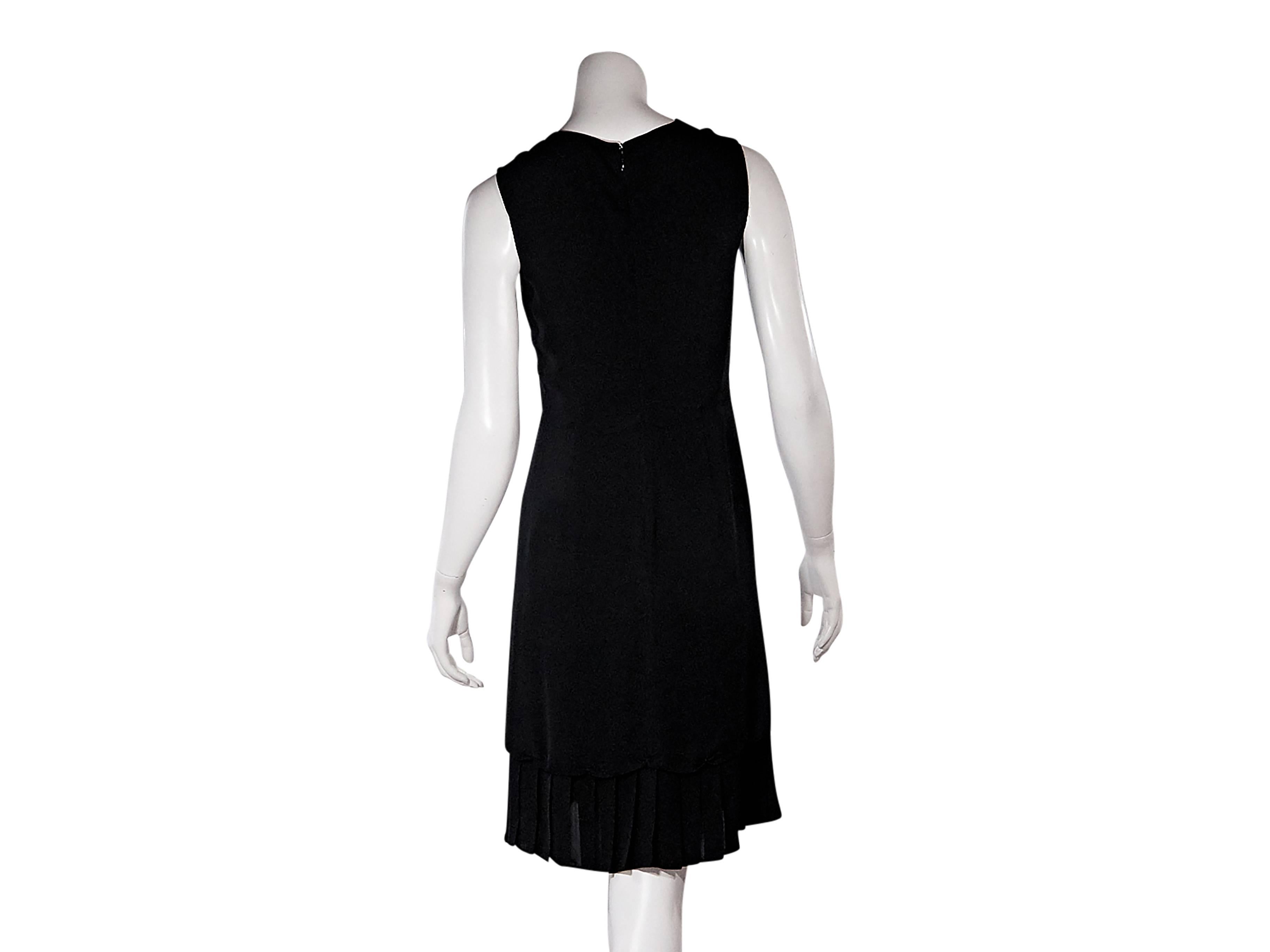 Black Prada Pleated-Hem Sheath Dress In Excellent Condition In New York, NY