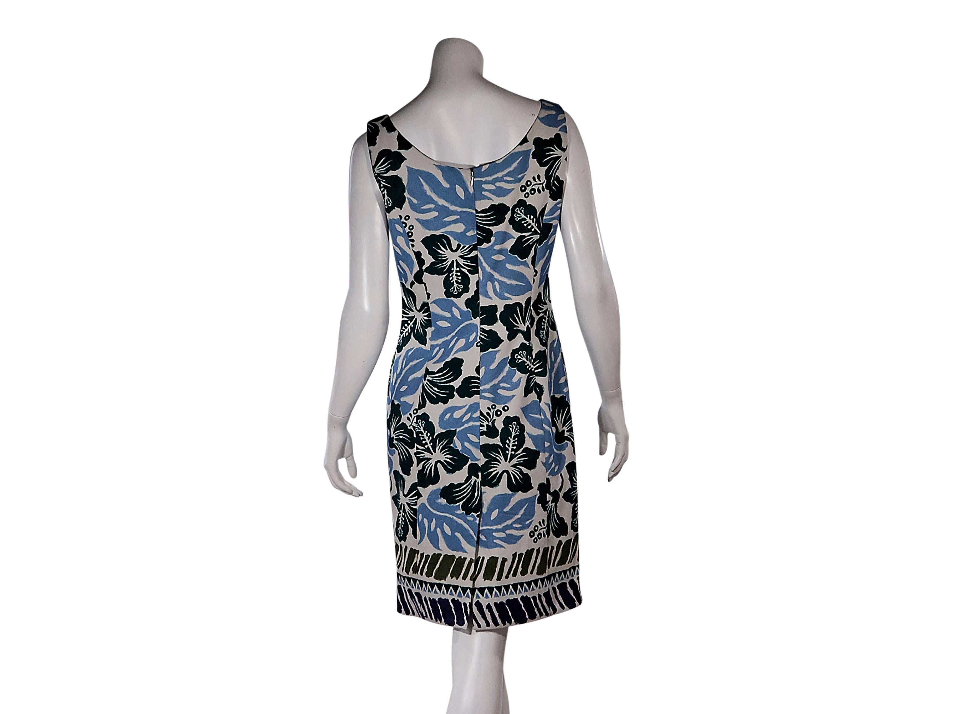 Black Multicolor Prada Tropical-Printed Sheath Dress