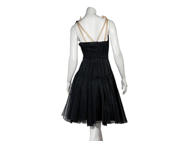 Black Prada Chiffon Organza Midi Dress For Sale at 1stdibs