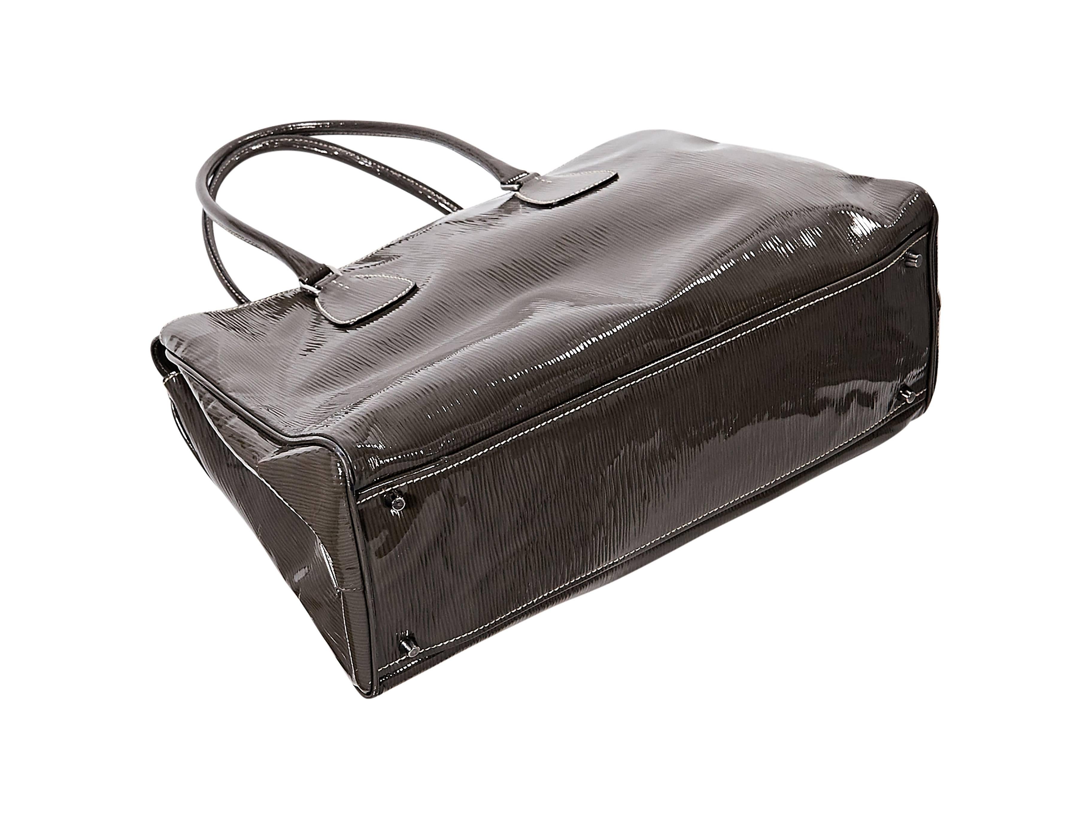 Women's Olive Prada Patent Leather Tote Bag