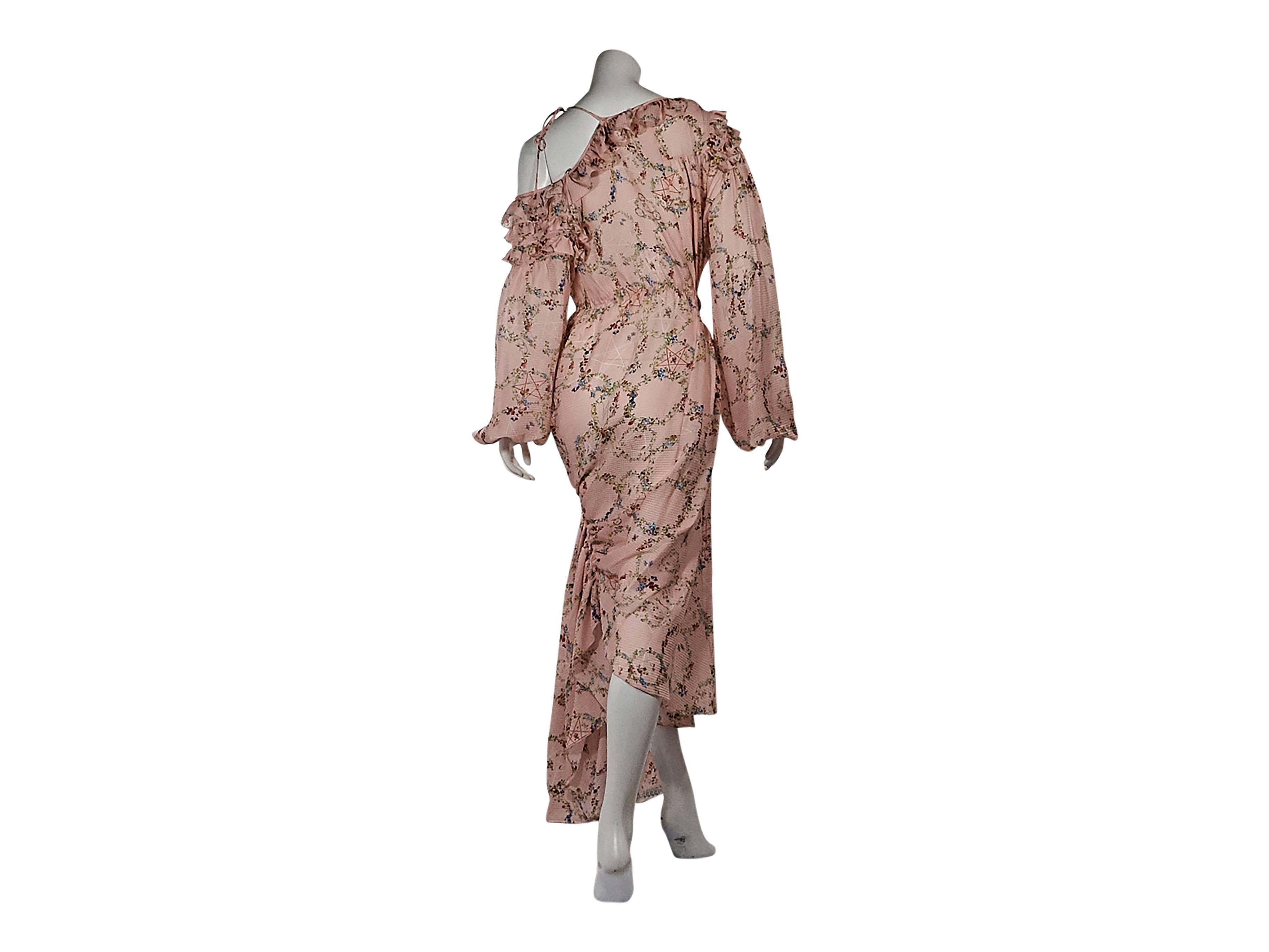 Brown Pink Preen By Thornton Bregazzi Floral Asymmetrical Dress