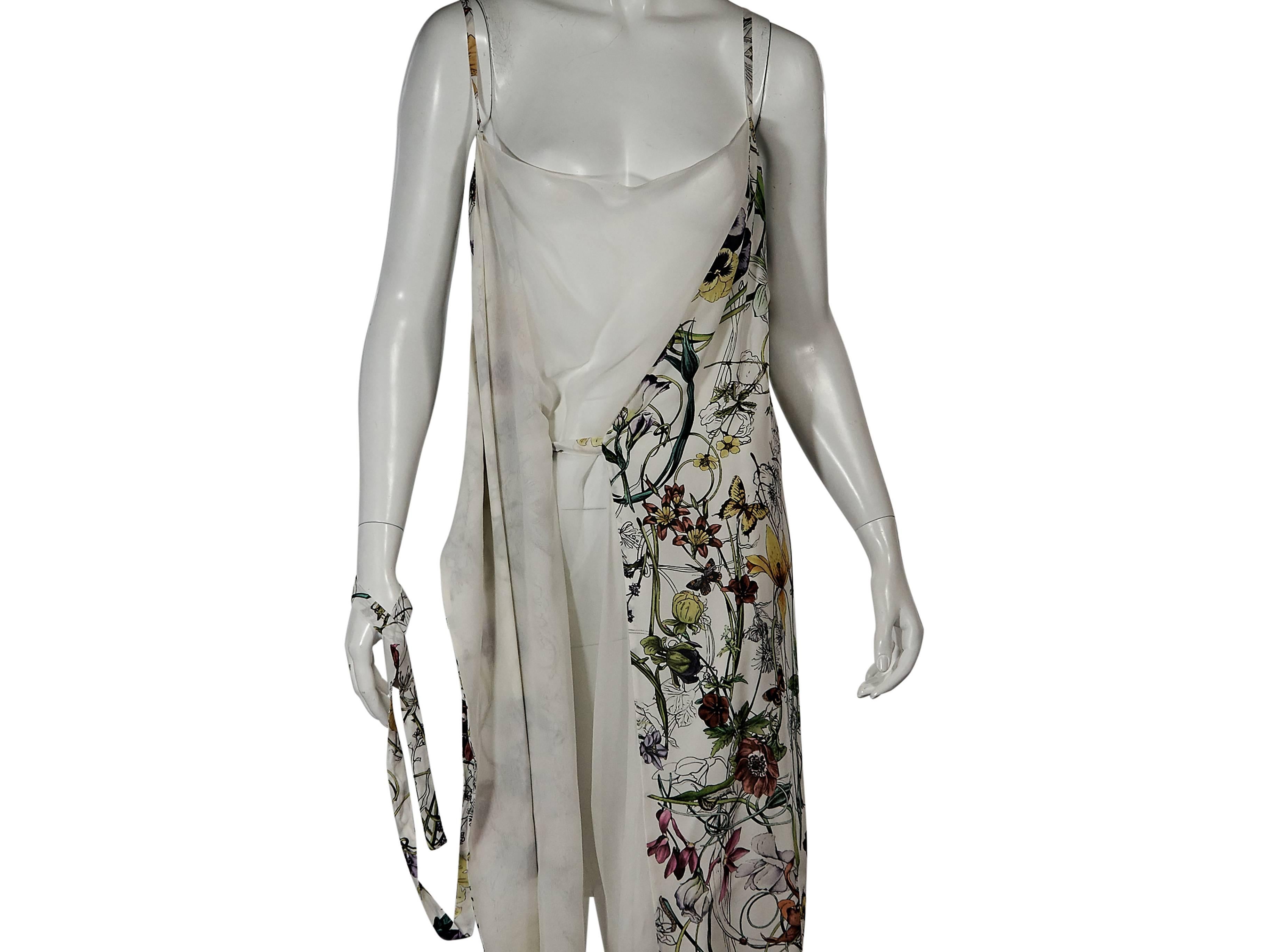 Multicolor Gucci Floral Wrap Dress In New Condition In New York, NY