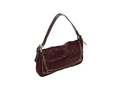 Red & Gold Fendi Sequined Baguette Bag