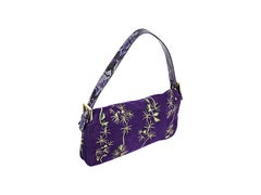 Purple Fendi Suede & Python Baguette Bag