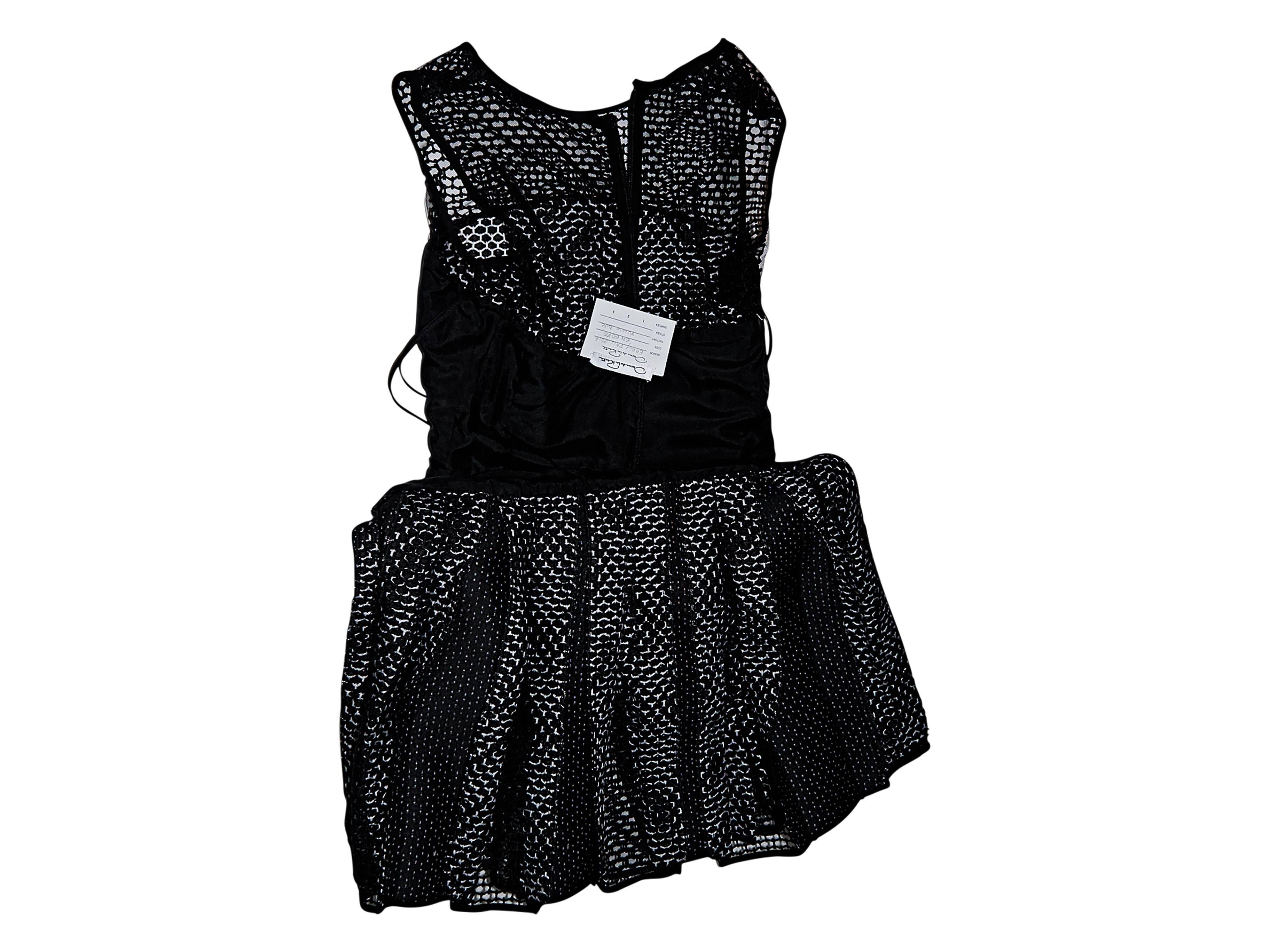 Women's Black & White Oscar de la Renta Drop-Waist Dress