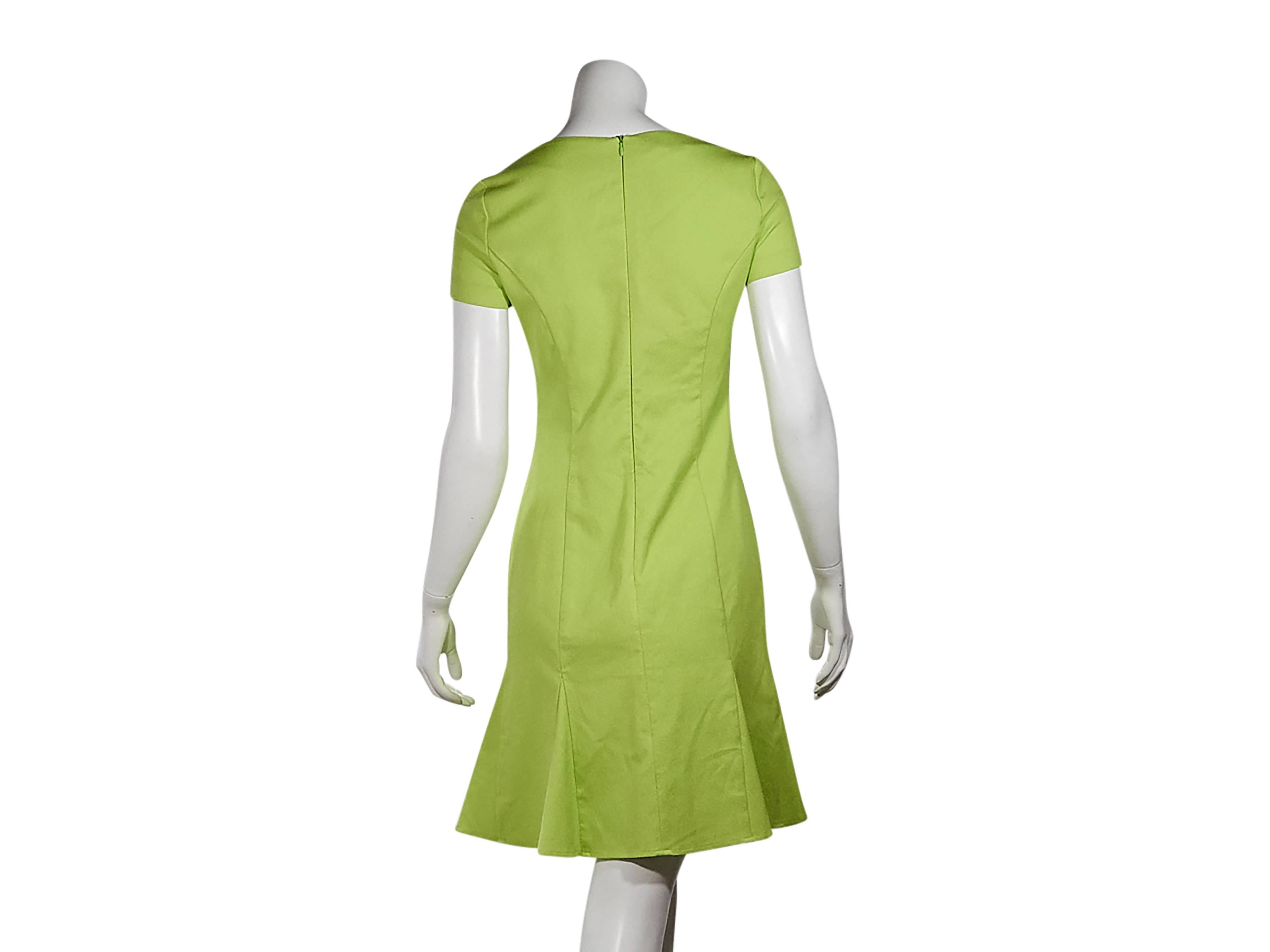 Lime Green Moschino Cheap + Chic Bow Dress In New Condition In New York, NY
