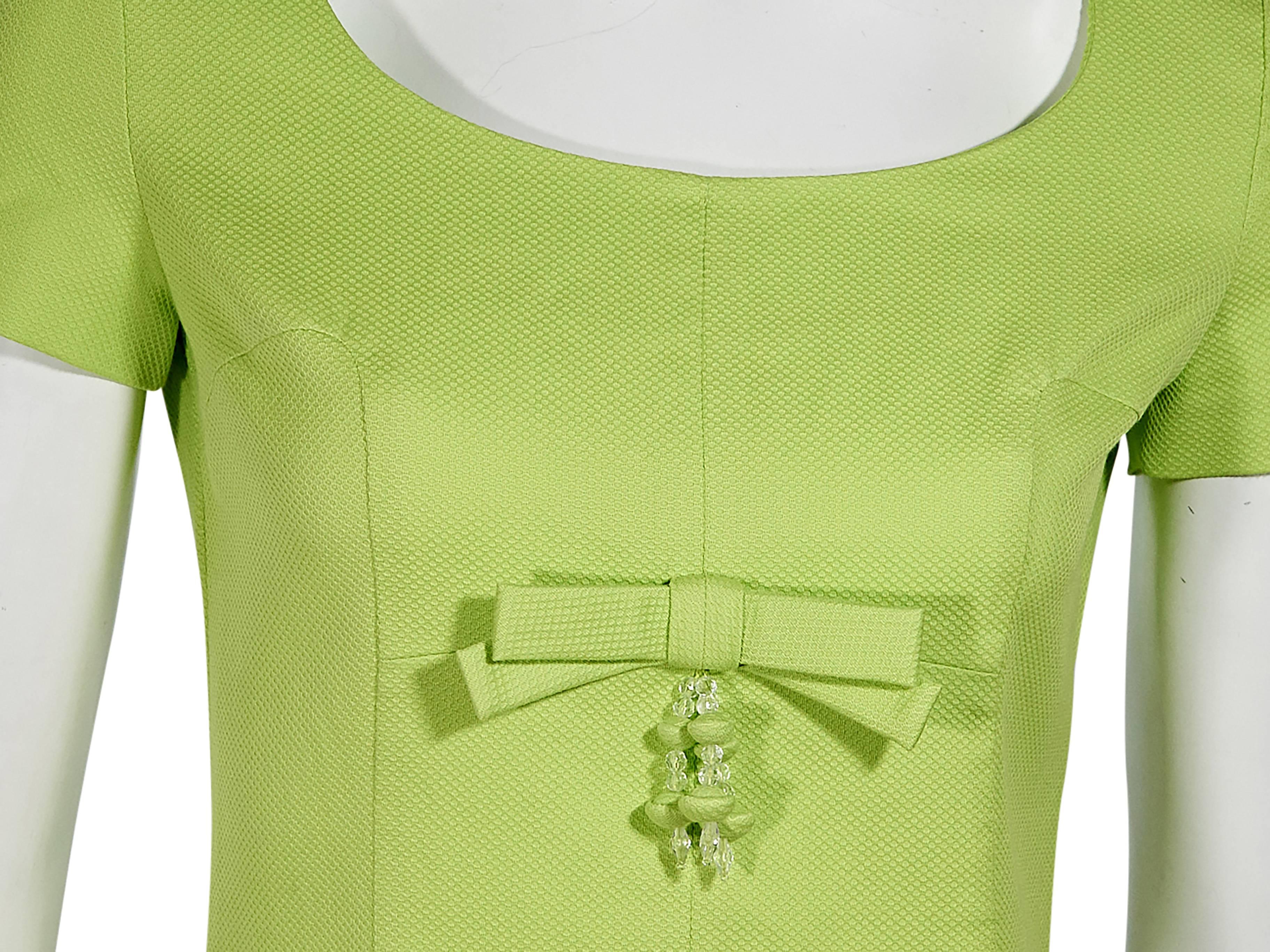 Women's Lime Green Moschino Cheap + Chic Bow Dress