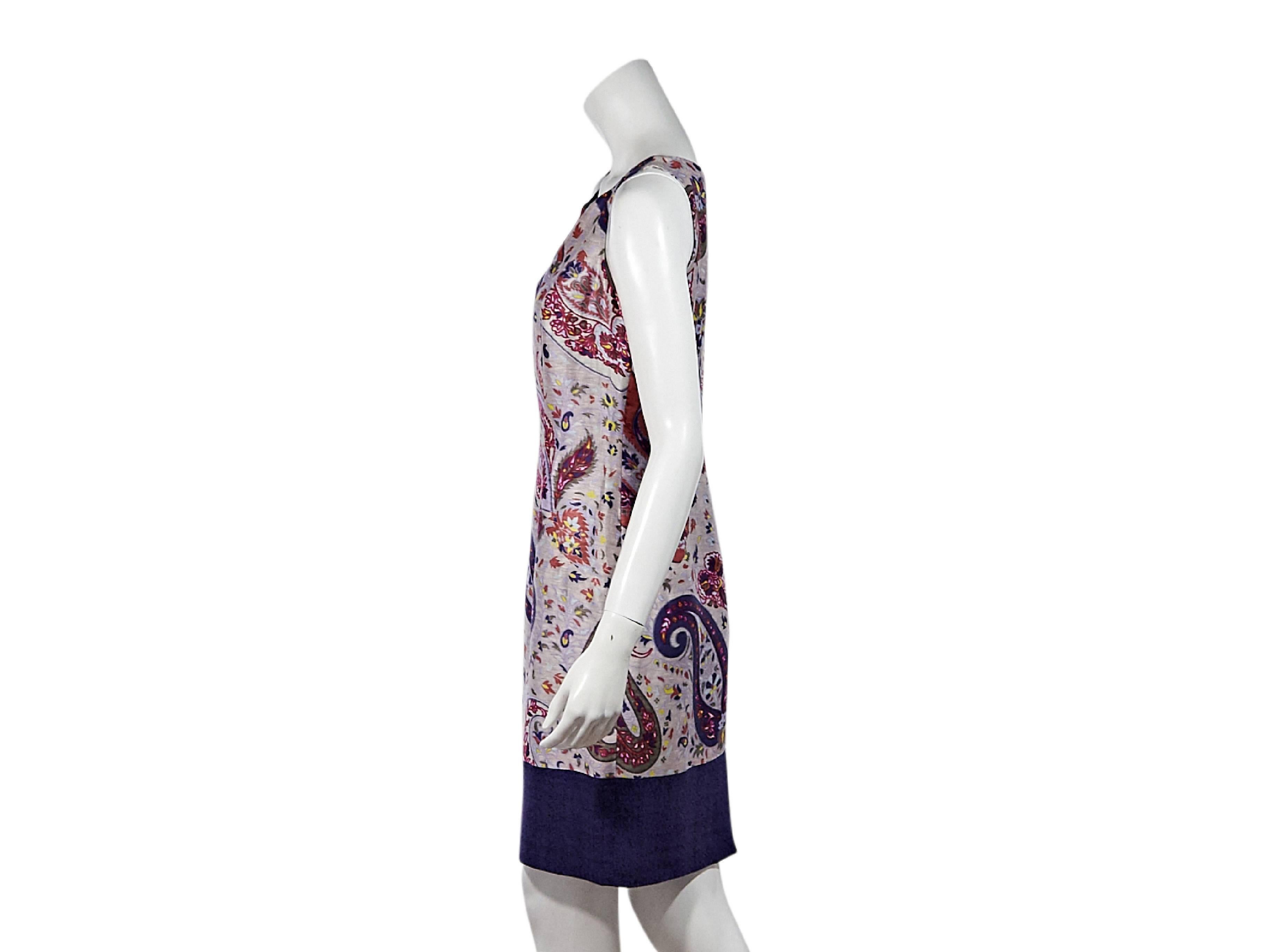 Product details:  Multicolor paisley-printed dress by Etro.  Scoopneck.  Sleeveless.  Concealed back zip closure.  Back hem vent.  Size 6
Condition: Pre-owned. Very good.

Est. Retail $ 798.00
