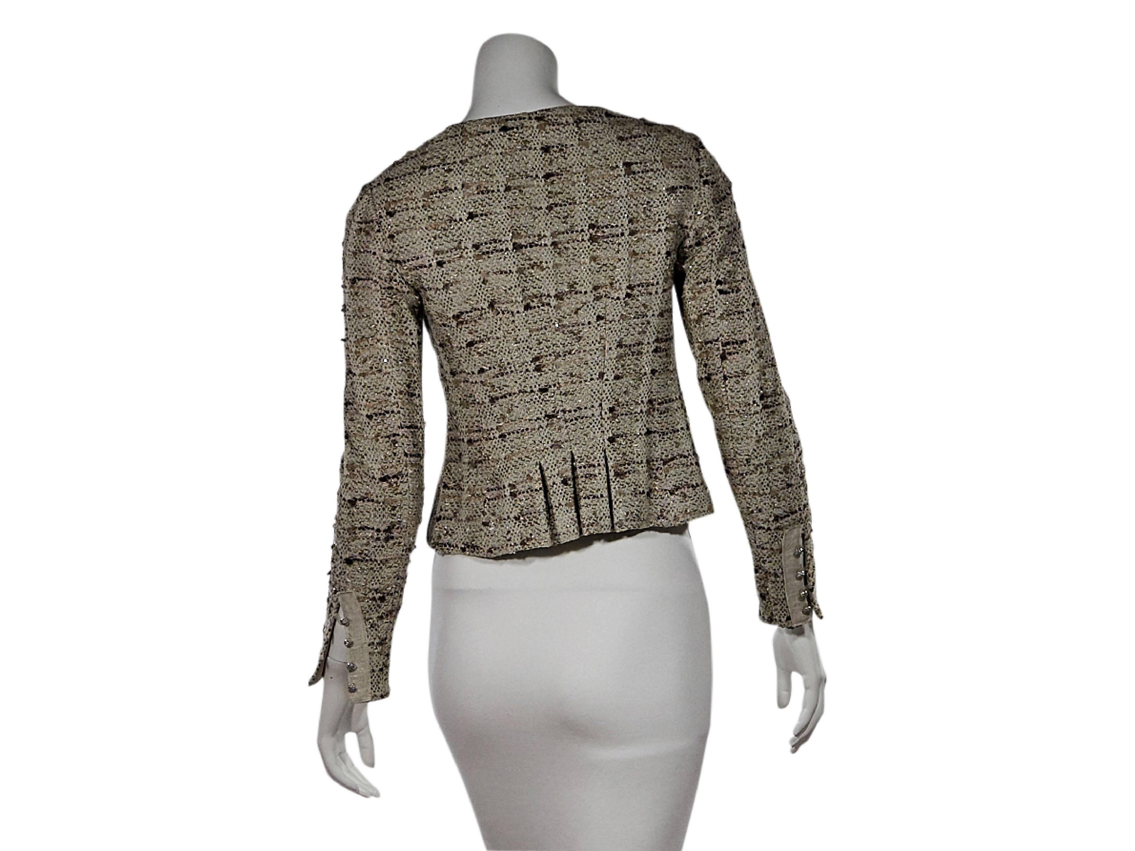 Beige St. John Embellished Cropped Jacket In Excellent Condition In New York, NY