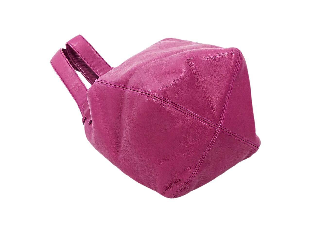 Magenta Loro Piana Cross Handle Bucket Bag In Good Condition In New York, NY
