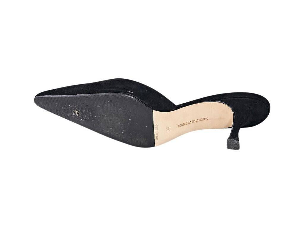black suede kitten heel mules