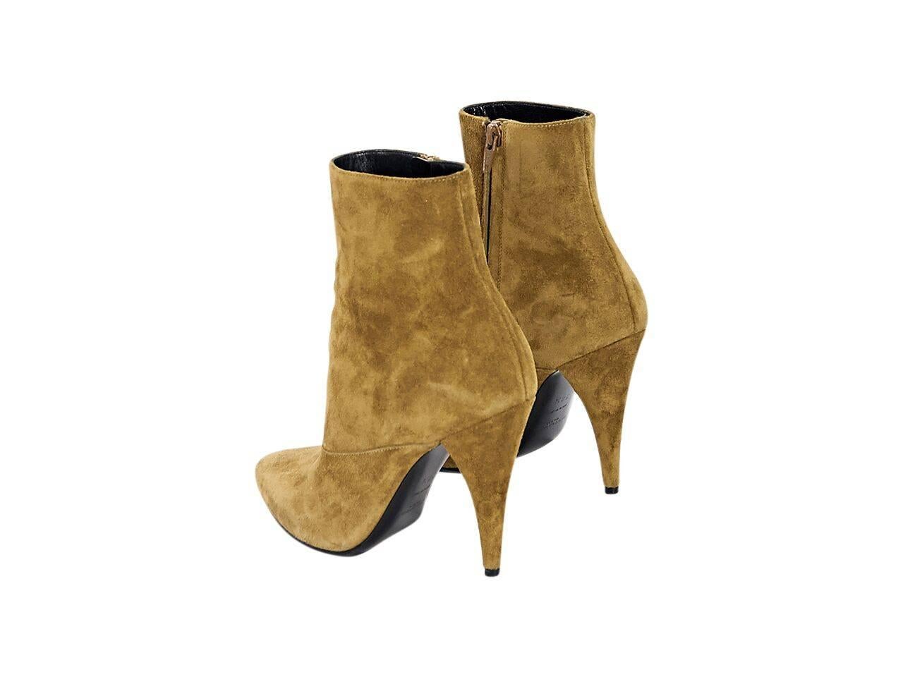 Brown Tan Saint Laurent Suede Ankle Boots