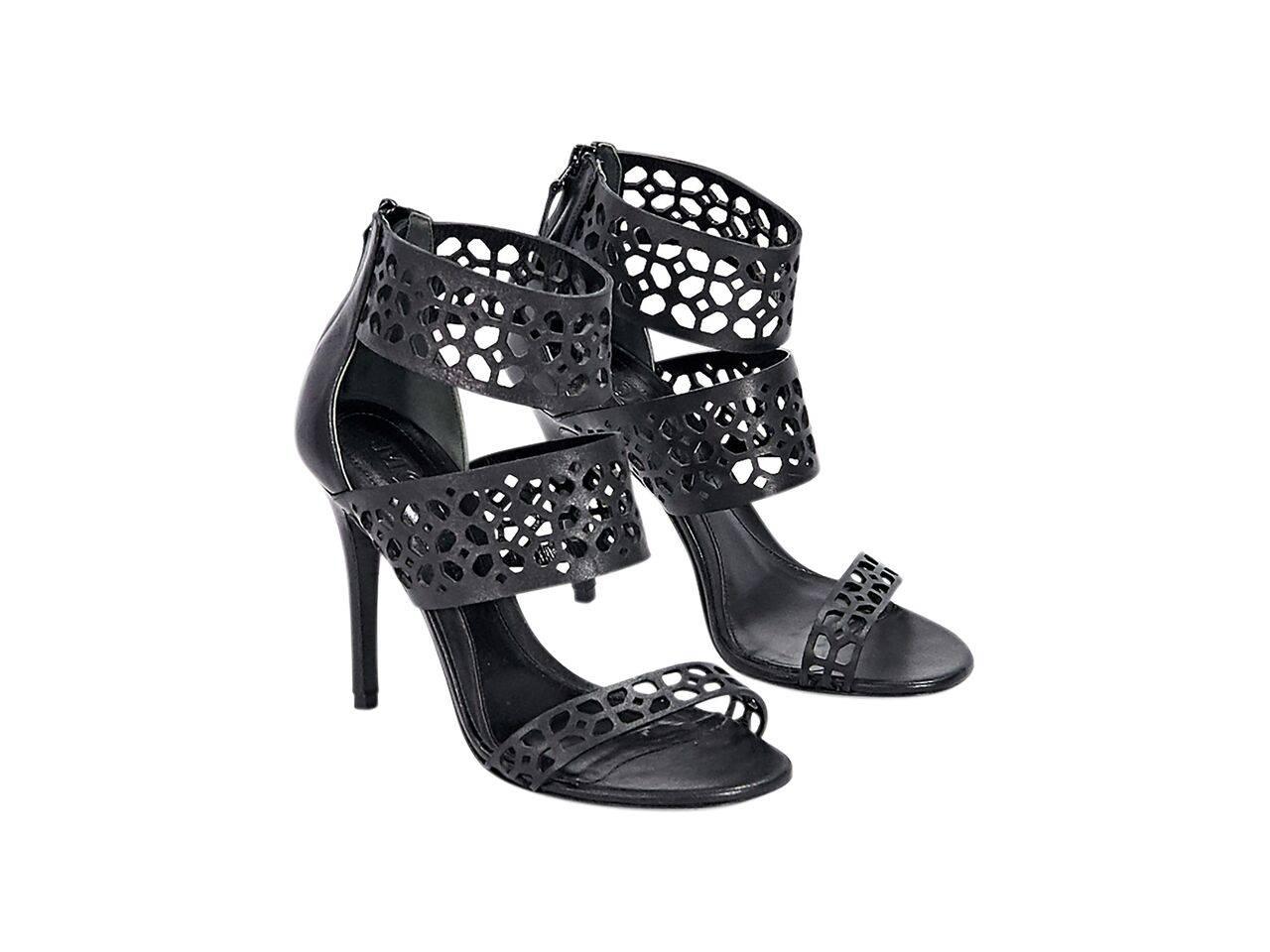 Black Alexander McQueen Leather Sandals In Excellent Condition In New York, NY