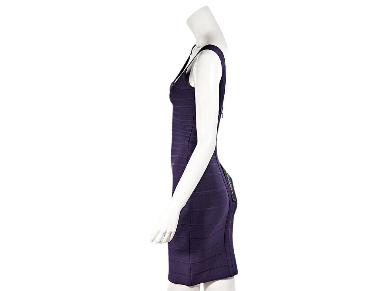 herve leger purple bandage dress