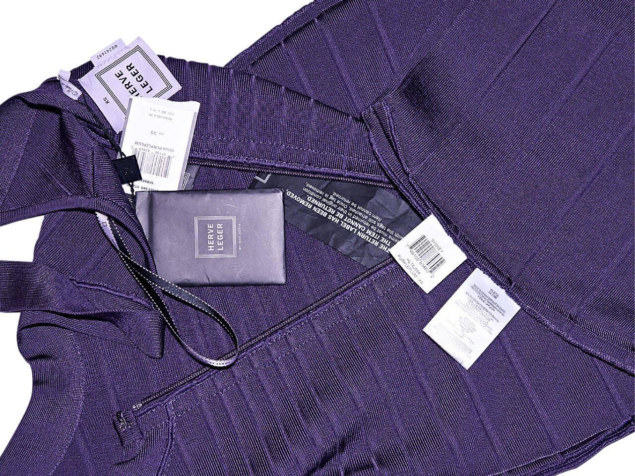 purple herve leger dress