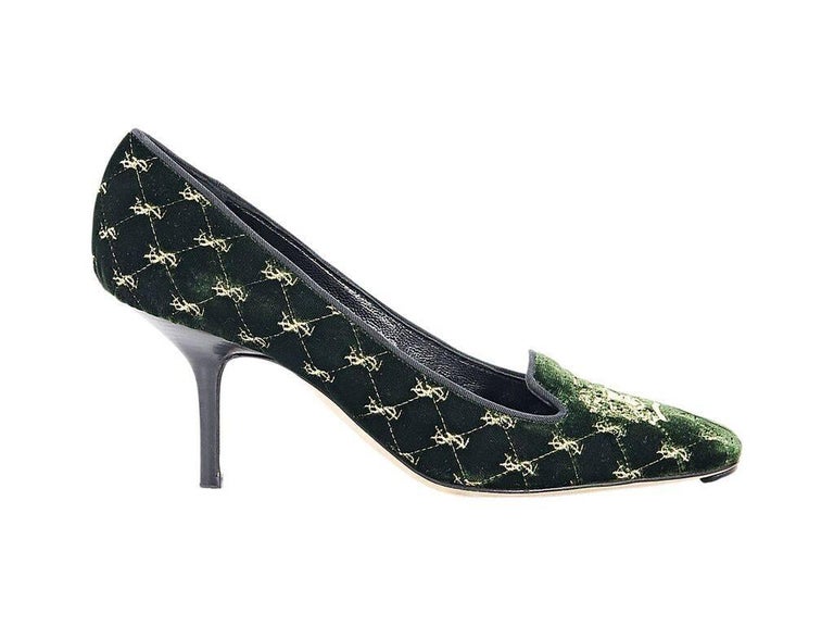 saint laurent green heels