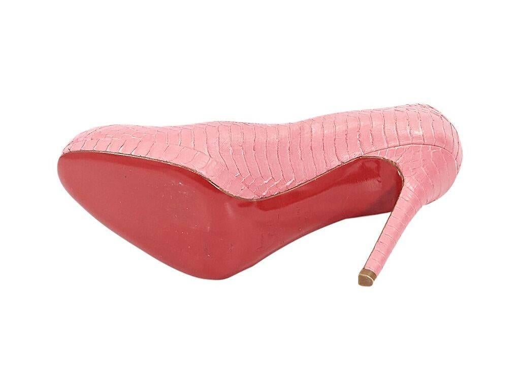 Pink Christian Louboutin Embossed Platform Pumps In Excellent Condition In New York, NY