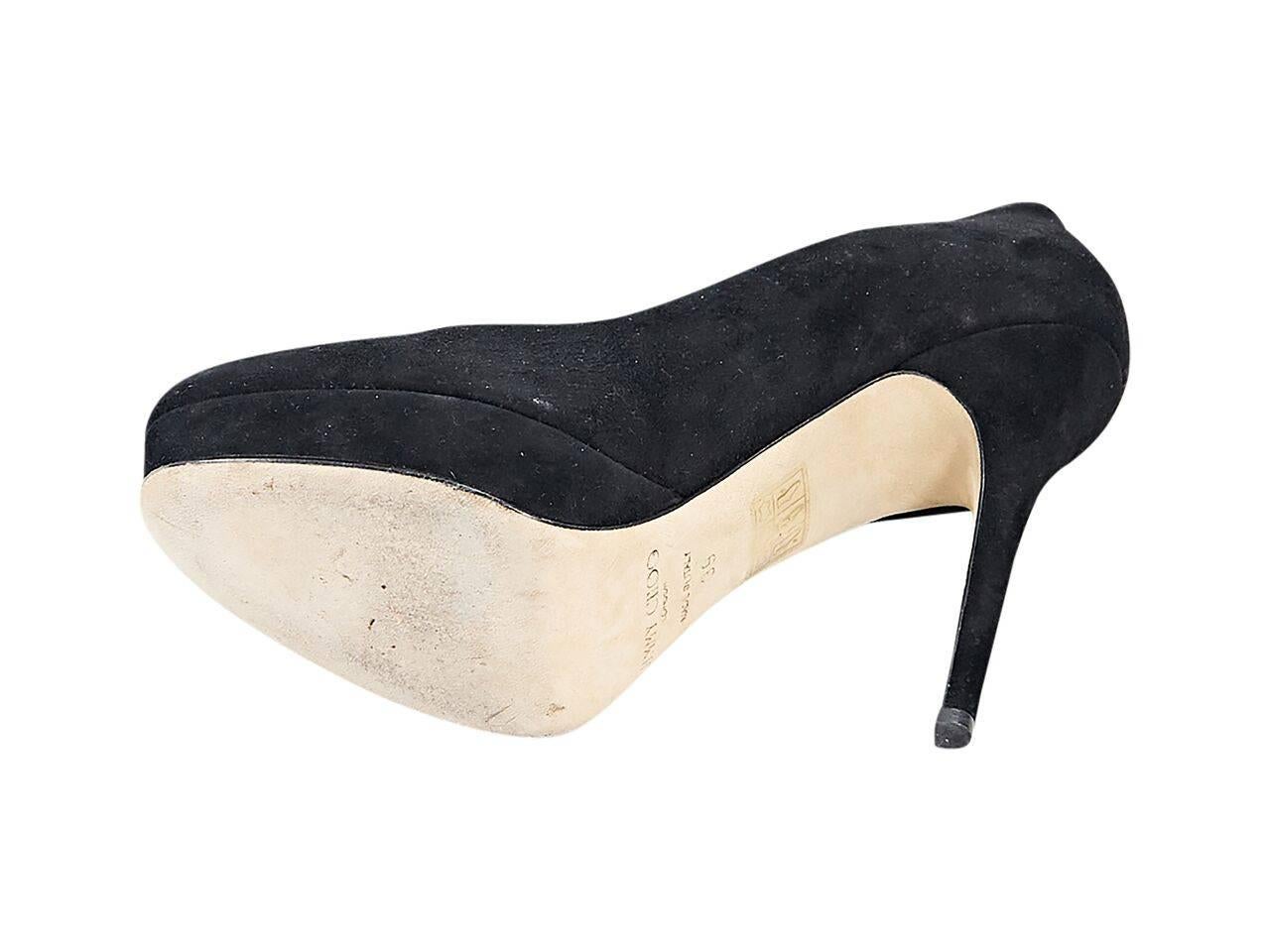 Black Jimmy Choo Suede Platform Pumps In Excellent Condition In New York, NY