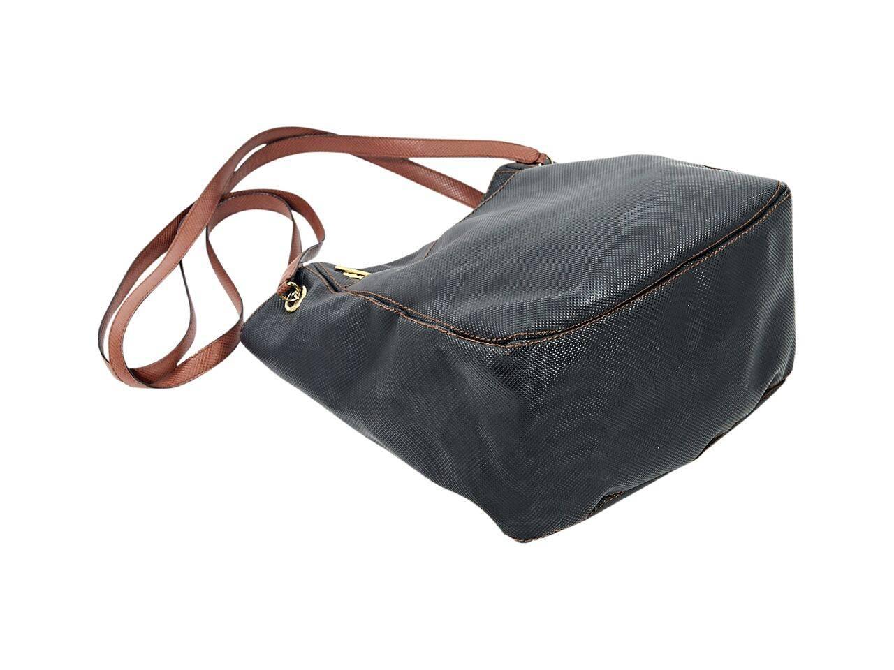 Black Bottega Veneta Embossed Leather Bag In Good Condition In New York, NY