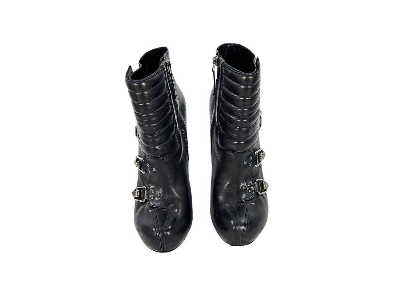 Black Alexander McQueen Platform Ankle Boots In Good Condition In New York, NY
