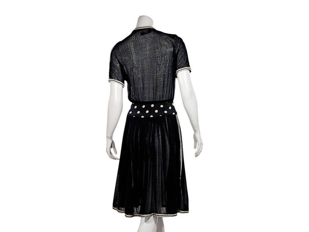 Black Vintage Chanel Semi-Sheer Belted Dress In Excellent Condition In New York, NY