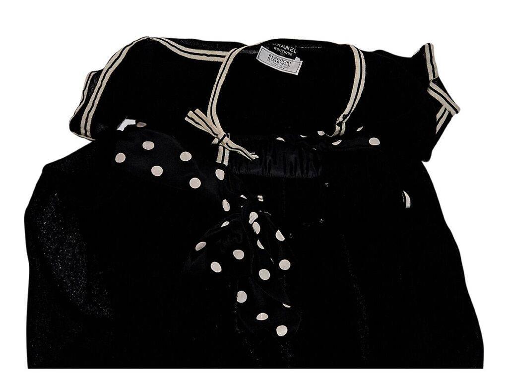 Women's Black Vintage Chanel Semi-Sheer Belted Dress