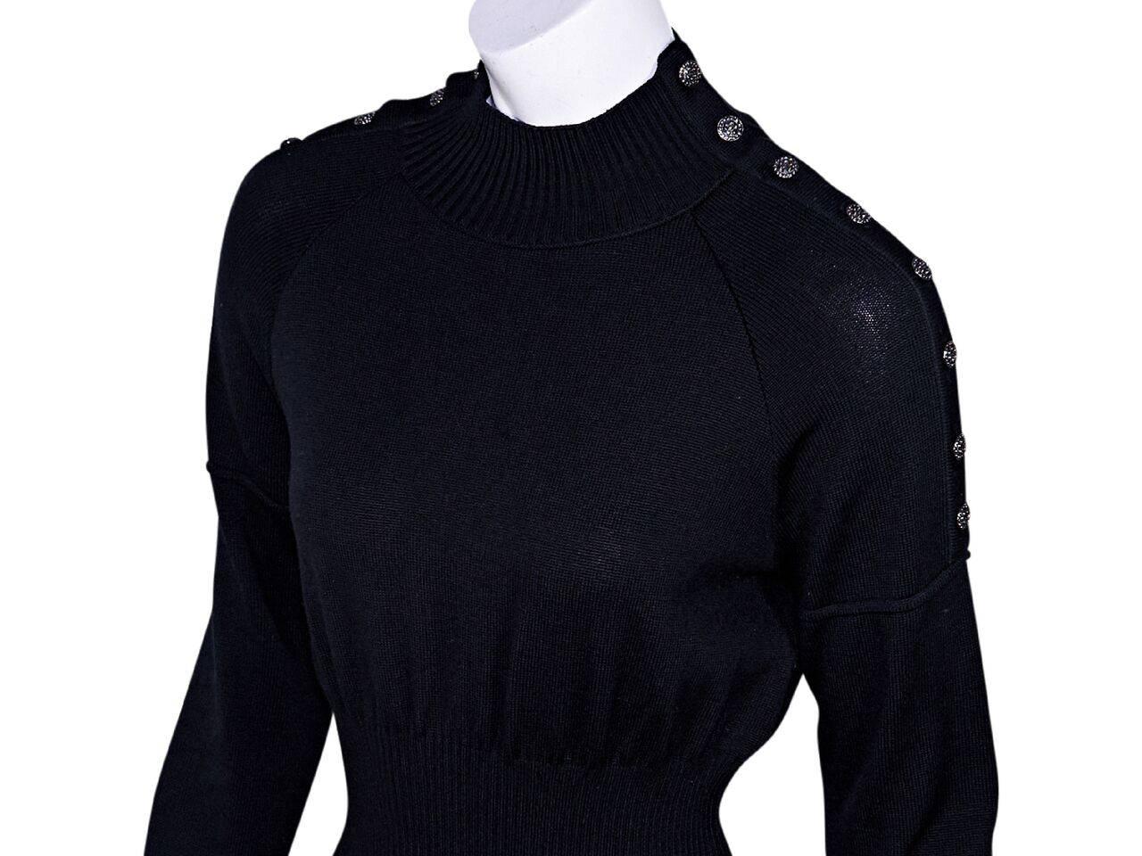 Women's Black Chanel Wool Sweater Dress