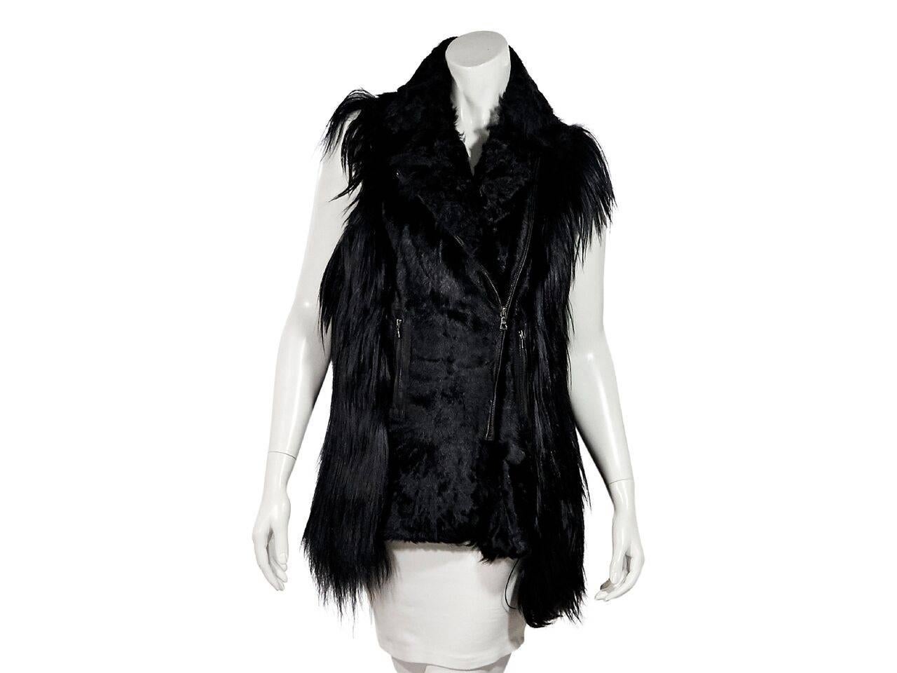 Black Adrienne Landau Lamb Fur Vest In Excellent Condition In New York, NY