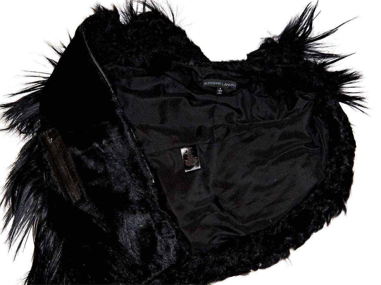 Women's Black Adrienne Landau Lamb Fur Vest