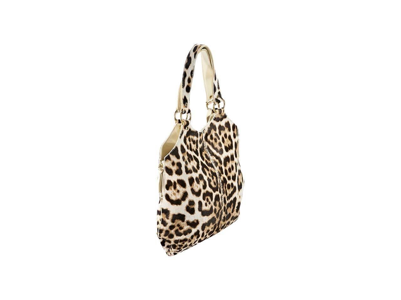 Beige Brown Yves Saint Laurent Leopard-Print Shoulder Bag