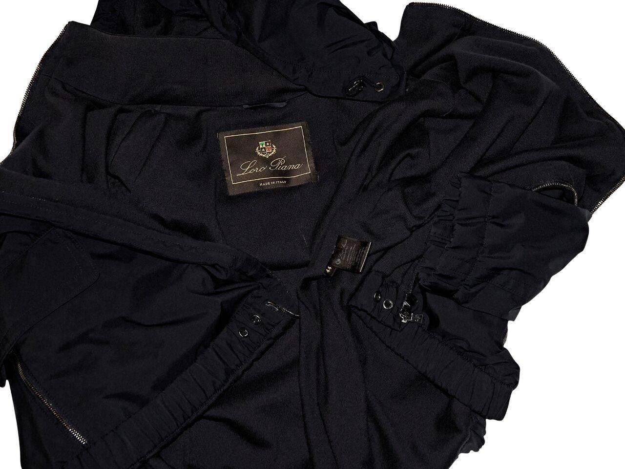 Black Loro Piana Cashmere-Lined Hooded Jacket 1