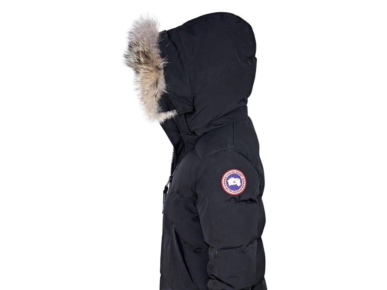 Black Canada Goose Fur-Trimmed Parka In Excellent Condition In New York, NY