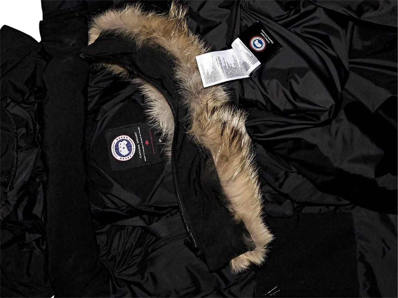 Women's Black Canada Goose Fur-Trimmed Parka