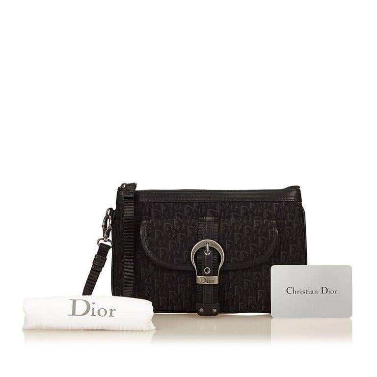Black Dior Jacquard Diorissimo Wristlet 2