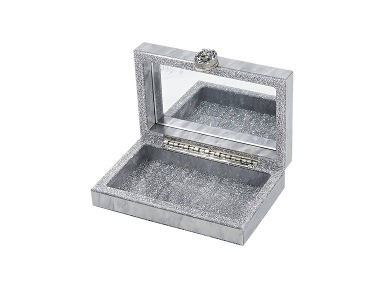 Silver Ashlyn'd Glitter Box Clutch For Sale at 1stDibs