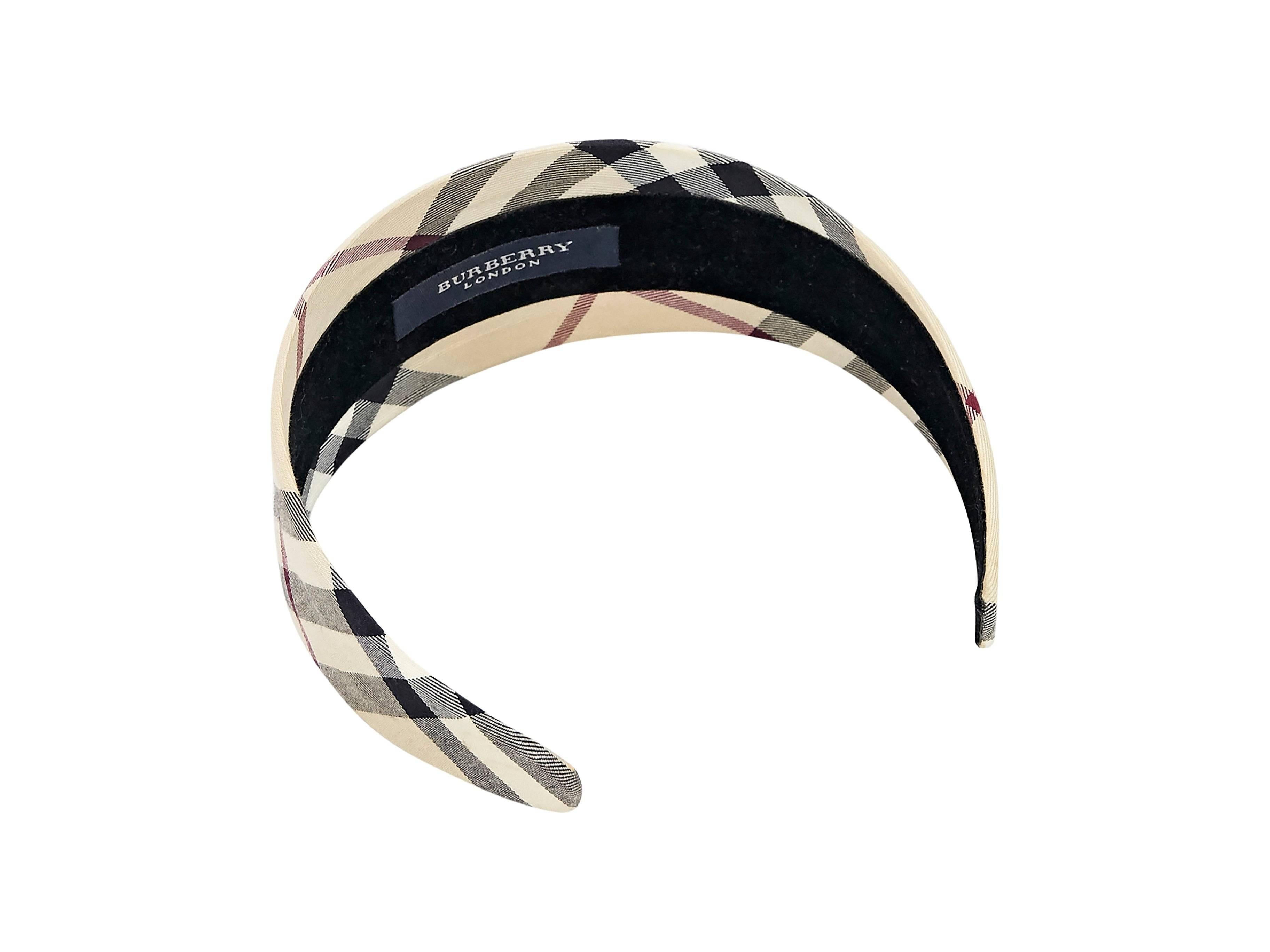Product details:  Tan nova check headband by Burberry.  2.25