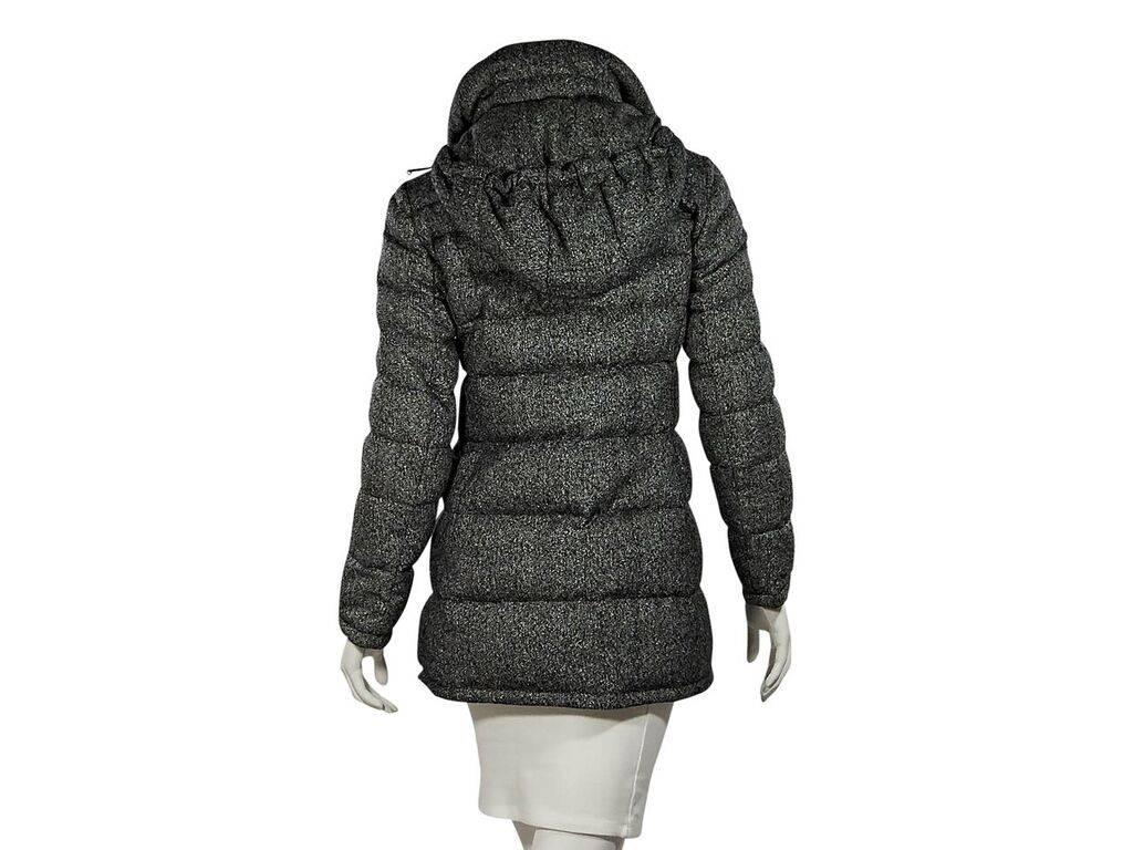 Black & White Akris Punto Printed Puffer Coat In Excellent Condition In New York, NY