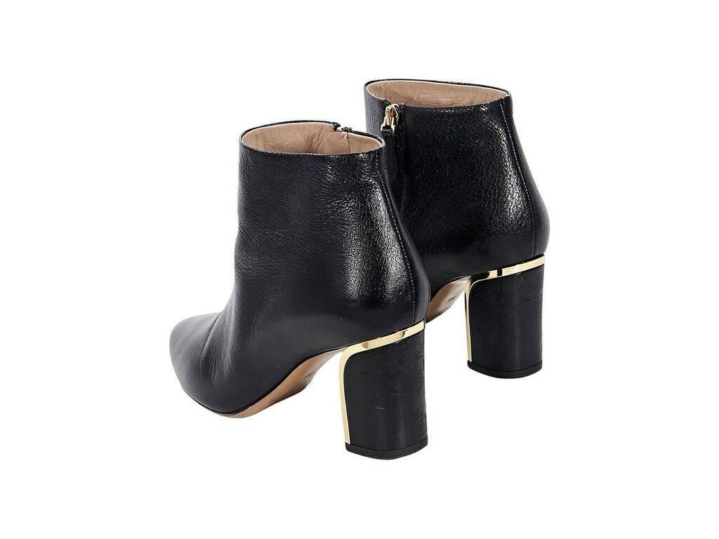 Black Chloe Leather Ankle Boots In Excellent Condition In New York, NY