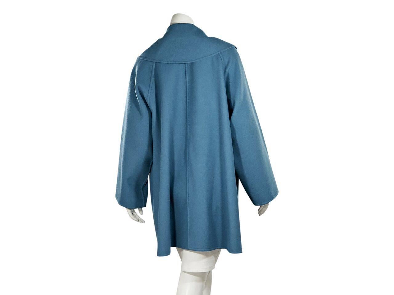 Blue Salvatore Ferragamo Wool Coat In Excellent Condition In New York, NY