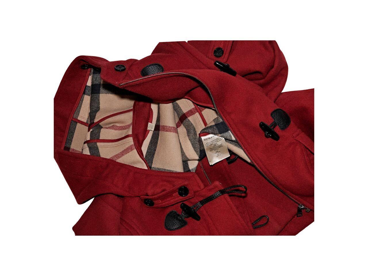 red wool hooded coat