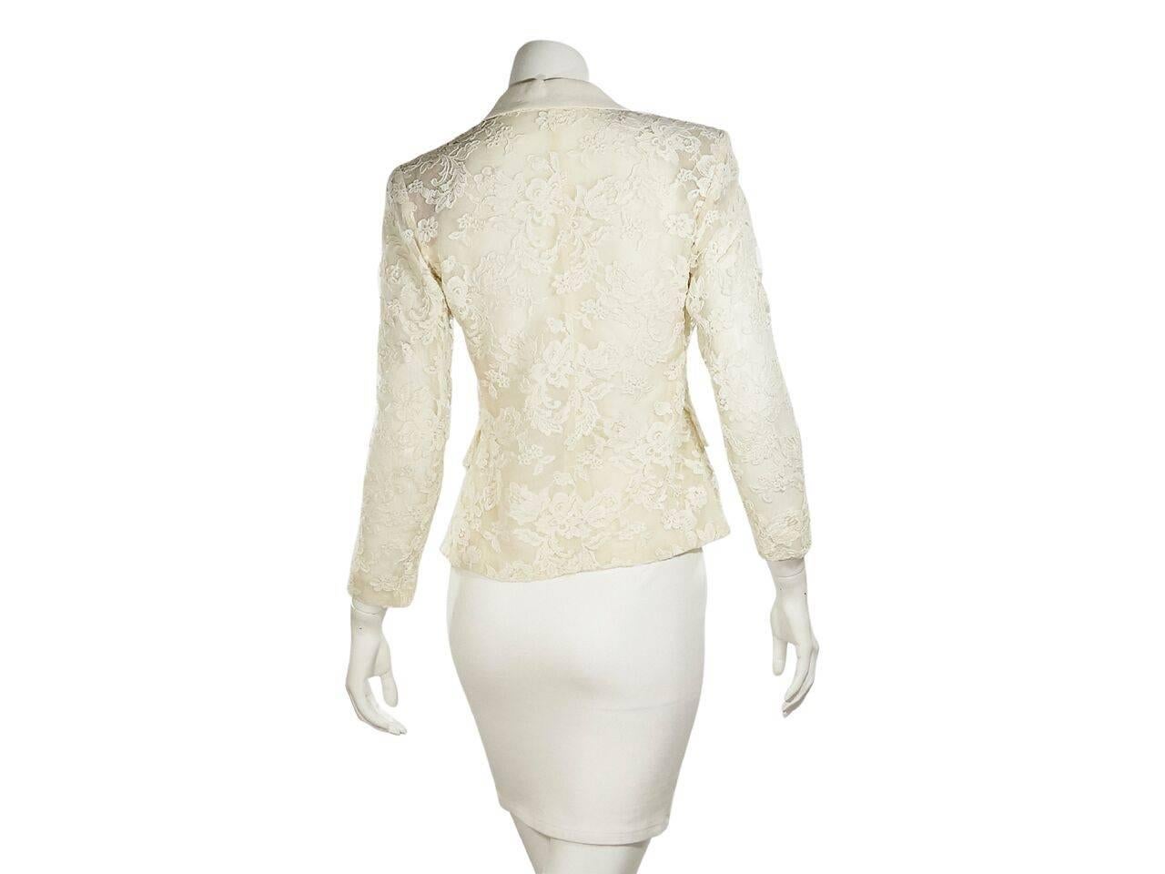 White Vintage Yves Saint Laurent Lace Blazer In Excellent Condition In New York, NY