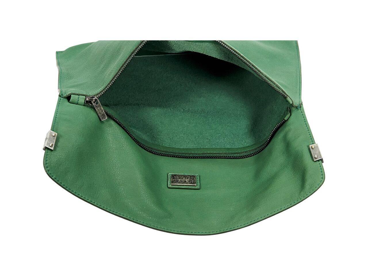 Women's Green Stuart Weitzman Leather Foldover Clutch