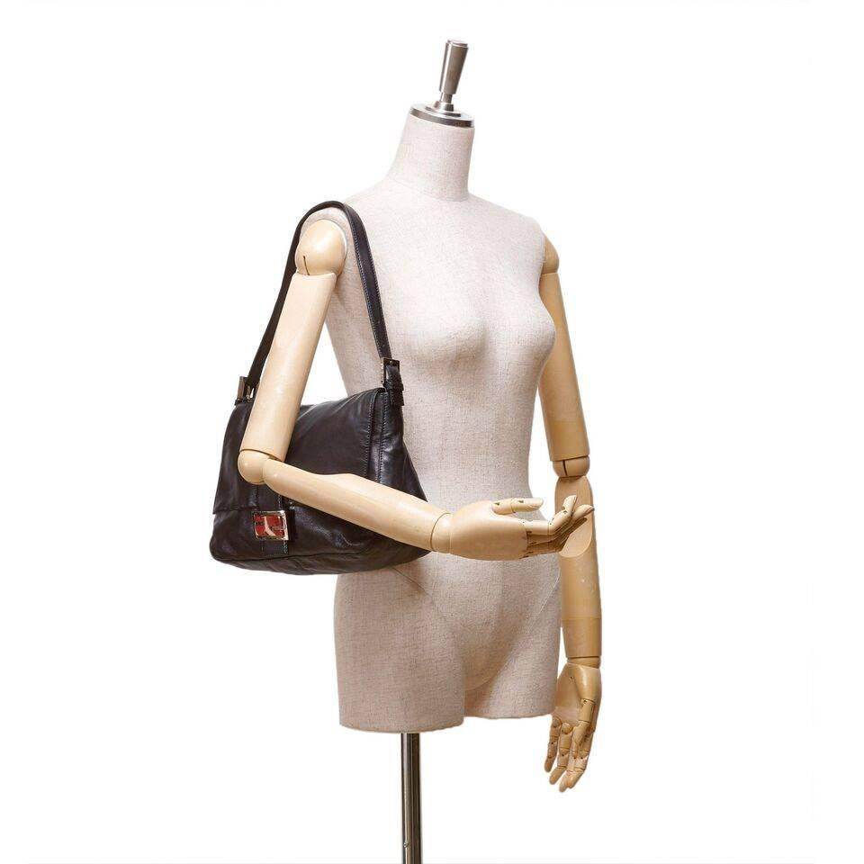 Black Fendi Leather Shoulder Bag 3